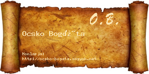 Ocsko Bogáta névjegykártya